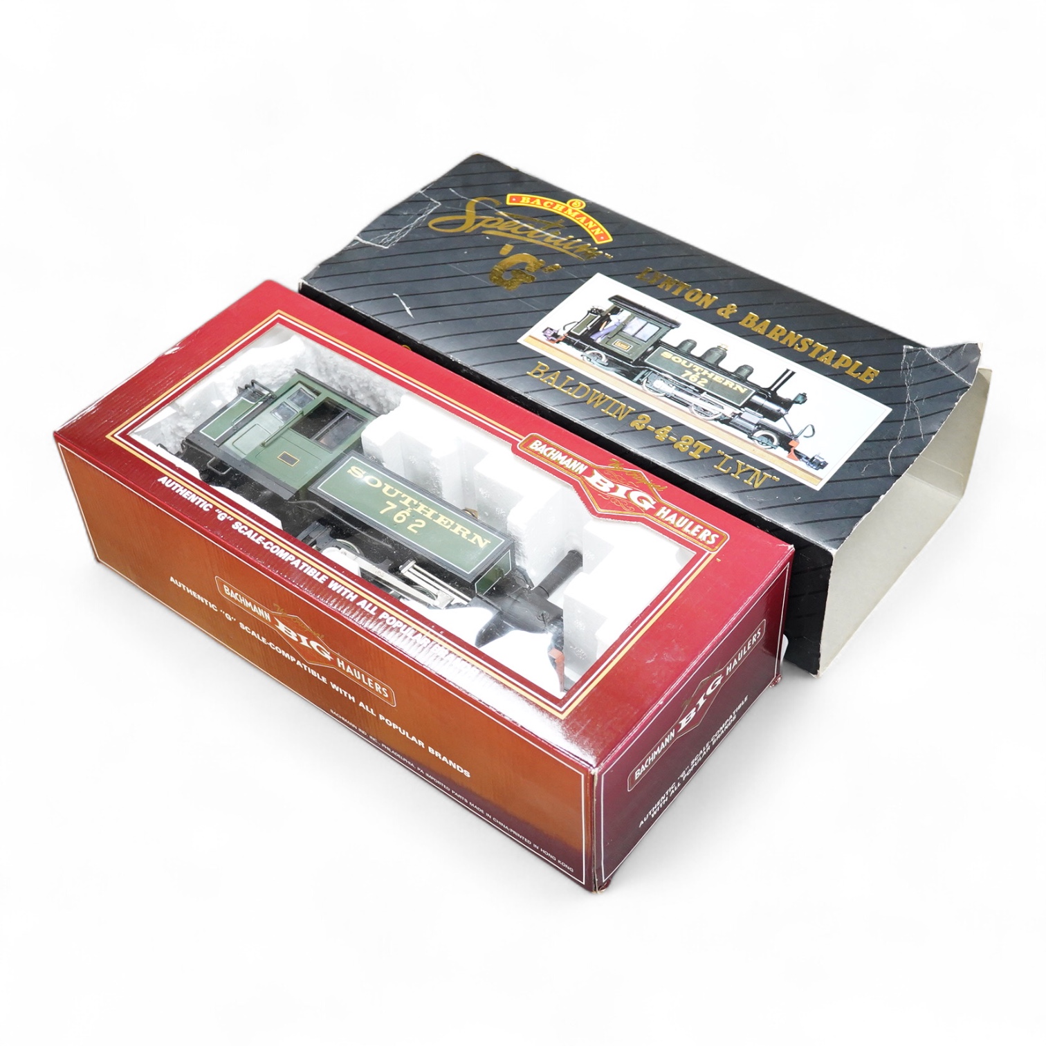 A boxed Bachmann Spectrum (Bachmann Big Haulers) G scale railway Lyndon & Barnstaple 2-4-2T Baldwin tank locomotive, Lyn